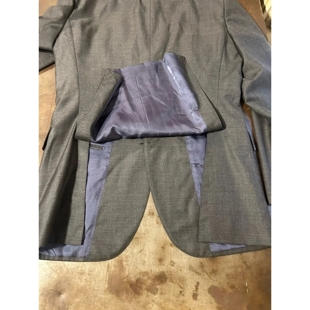 SuitSupply Lazio Blazer Jacket Wool Mens 40L Slim Gray Vitale Barbaris Canonico